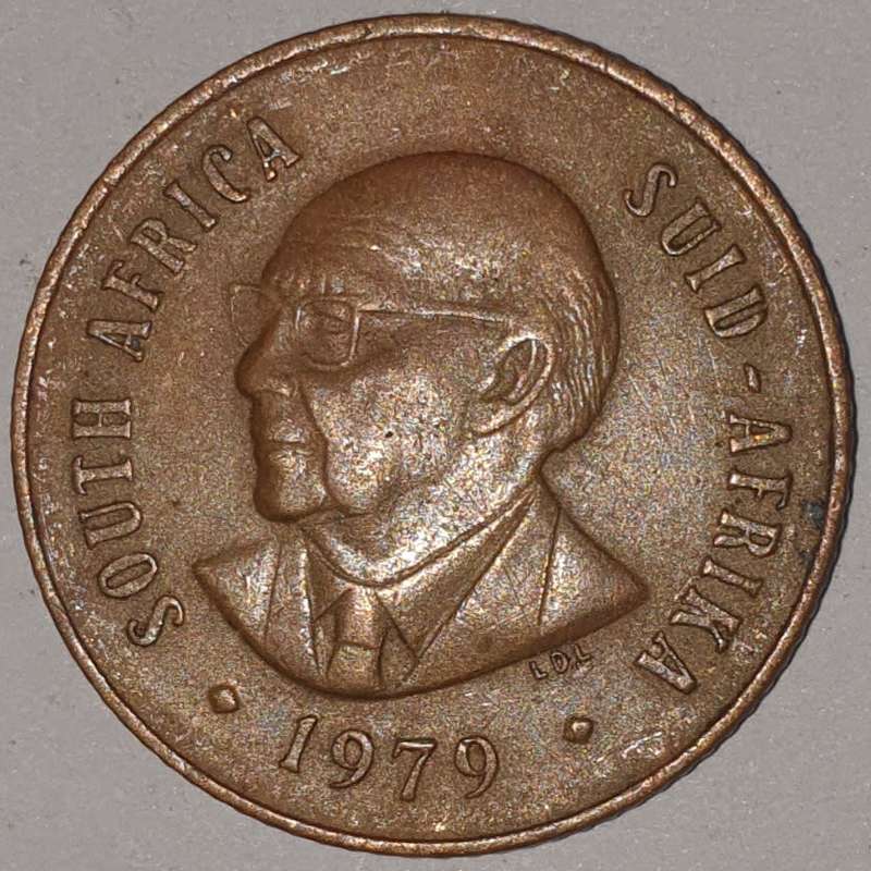 1979 - 2 CENT COIN (TWO CENT COIN) - RSA - BRONZE - KM#83 - BILINGUAL LEGEND - WILDEBEEST